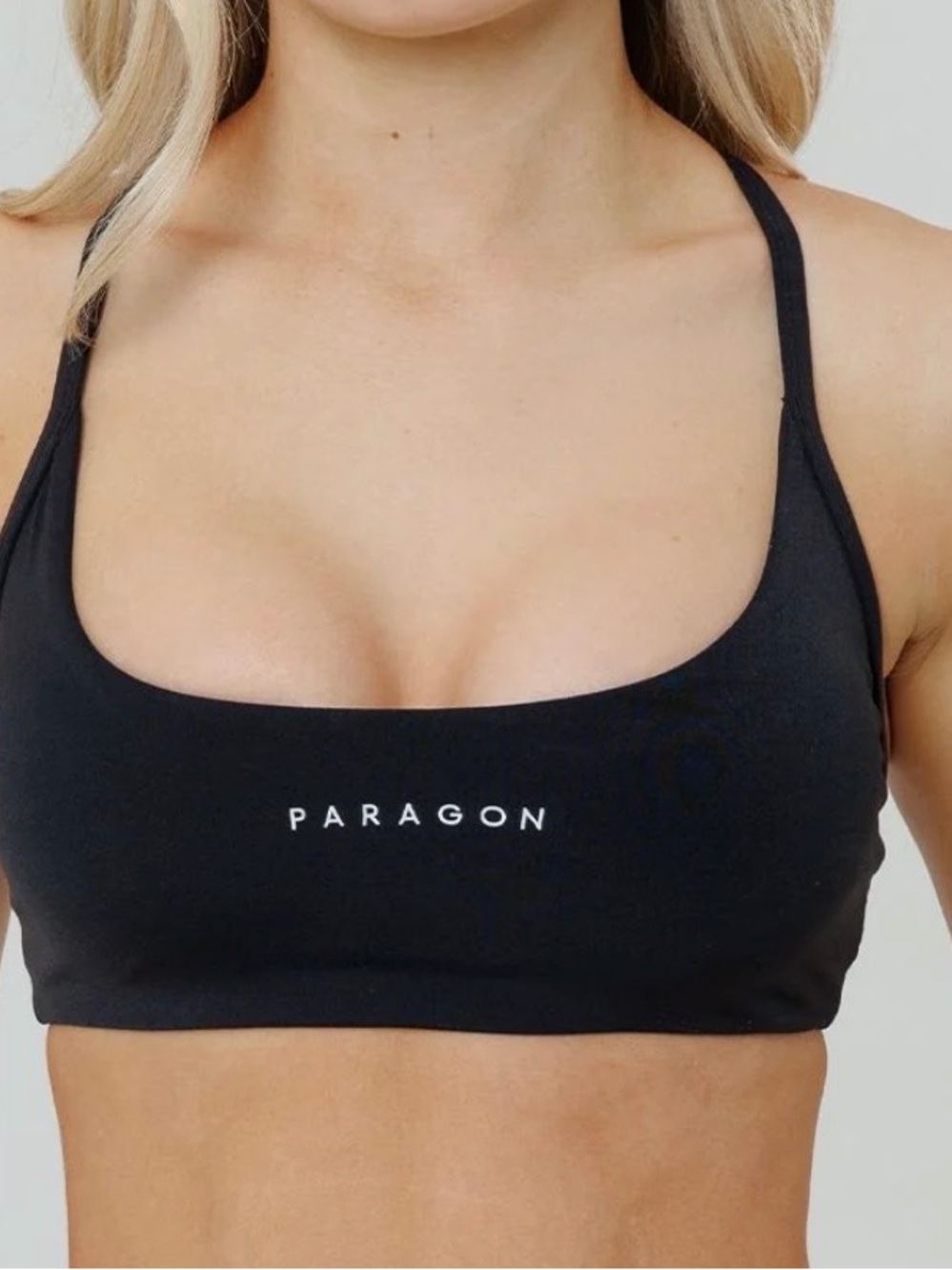 PARAGON Black Scoop Neck Sports Bralette